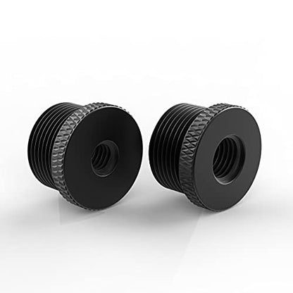 Donuts Mic Stand Adapter Combo Pack - 5/8 to 1/4 & 5/8 to 3/8 Mic Thread Screw Adapter for Tripod, Black