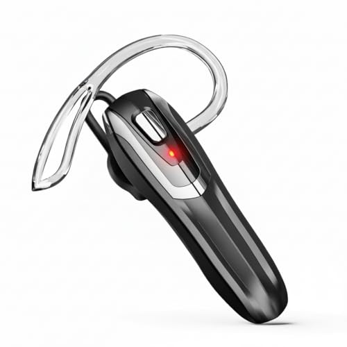 Trucker Bluetooth Headset Wireless, 38H Talk Time Bluetooth 6.0 Headphones with Dual Mic Noise Cancelling, Lightweight Hands-Free Earpiece for Truck Taxi Delivery Drivers, Long Battery Life Headset