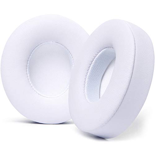 WC PadZ Solo 2 & 3 - Replacement Earpads for Beats Solo Wireless Headphones | Made by Wicked Cushions | Soft Leather, Luxury Memory Foam, Strong Adhesive (Does Not Fit Beats Solo 4) | White - color: White