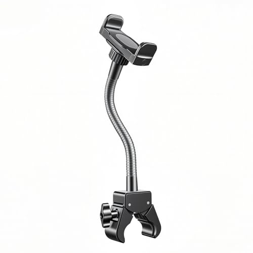 KBC1417 Phone Holder for Mic Stand, 9-Inch Gooseneck, Super Clamp | Mic Stand Phone Mount, Music Stand Phone Holder, Super Clamp Mount, 9-Inch Gooseneck, 0.47-1.8 Inch Pole Clamp - size: 9" with Clamp