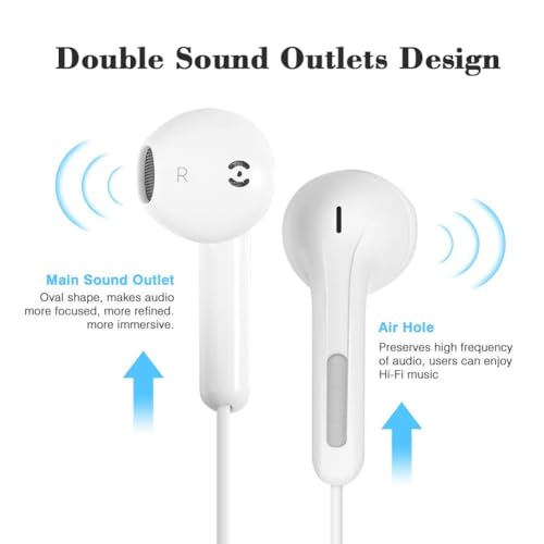 Wired Earbuds with Microphone, 3.5mm Jack In-Ear Headphones Wired Earphones | 2 Pack Wired Earphones Plug in Ear Buds for Computer Laptop PC iPhone Android, Airplane Travel Headphones with jack - size: 2 Pack(3.5mm Jack)