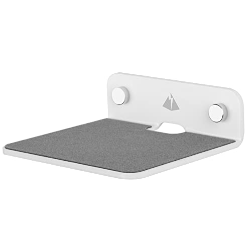 Wall Shelf Speaker Mount, Small Wall Shelf for Speaker, Webcam, Cell Phones, Acrylic Floating Shelf (White) - color: White