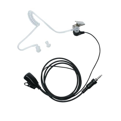Tube Earpiece 3.5mm Threaded Compatible with Yaesu VX-6R HX400 | 3.5mm 4-pole threaded, acoustic tube, in-line PTT mic; Compatible with VX-7R FT-270R HX210 HX370s HX890 EVX-S24
