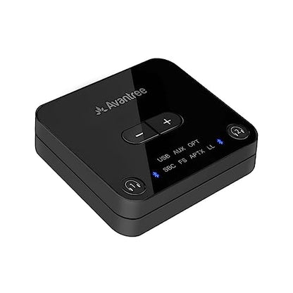 Avantree Audikast Plus – Bluetooth Audio Transmitter for TVs with Optical & AUX, Supports 2 Headphones, aptX-Adaptive Low Latency, Built-in Volume Control, 100ft Range - style: Audikast Plus