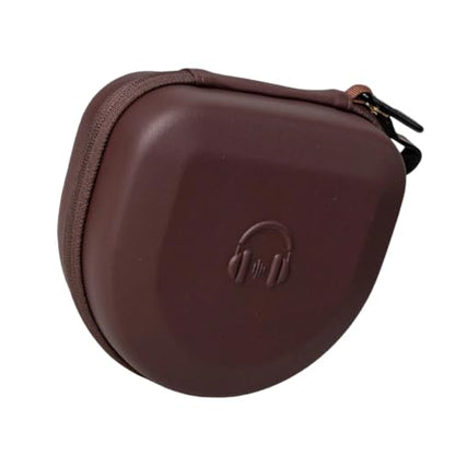 Hard Shell Travel Case for 3/4 / 5 Over Ear Headphones Soft Lining Storage - color: brown