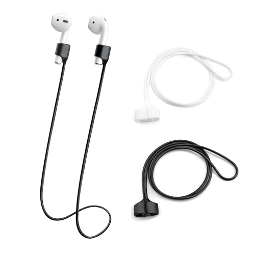 BlingKingdom 2 PCS Magnetic Anti-Lost Straps, Wireless Earbud Lanyards | Earbud Holder, Soft Silicone, Compatible with AirPods Pro, Lanyard for Sports Running