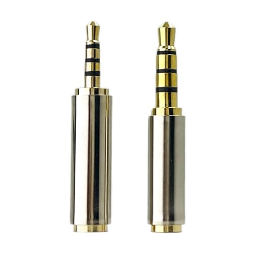 2pcs 2.5mm Male to 3.5mm Female and 3.5mm Male to 2.5mm Female Adapter, 3 Ring Jack 2.5 to 3.5 Audio Adapter Stereo Converter for Smartphones, Headphone, Mic, Tablets