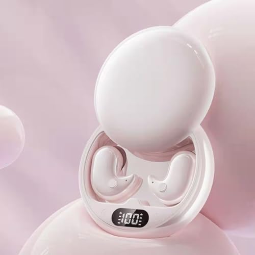 Micool Invisible Sleep Wireless Earphone, Ipx5 Waterproof Earbuds, Lightweight Sleep Headphones Bluetooth 5.3, Painless Sleeping Earphones for Sensitive Sleeper with Long Battery Life (Pink) - color: Pink