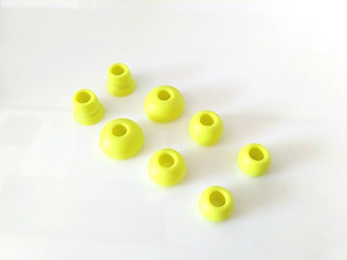4 Pairs Silicone Eartips for Powerbeats – Replacement Earbuds Tips Compatible with Beats by Dre Powerbeats 2 and Powerbeats 3 Wireless Headphones (Yellow) - color: Yellow