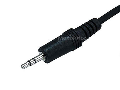 Monoprice 100645 12-Feet 3.5mm Stereo Plug/Plug M/M Cable, Black - size: 12 Feet