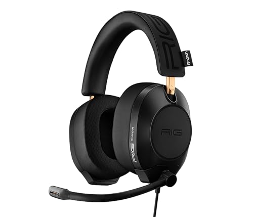 RIG R5 Spear MAX HD Wired PC Gaming Headset | 40mm GrapheneQ™ 드라이버, USB-C 오디오 DAC, 돌비 애트모스 3D 오디오, 탈착식 노이즈 캔슬링 마이크, 메모리 폼 - 3.5mm 및 USB-C - color: 블랙.