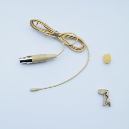 new TL48 Very Mini Clip-On Lavalier Microphone for Shure Wireless BodyPack System TA4F Lapel Mic Black/Beige Option (Beige) - color: Beige