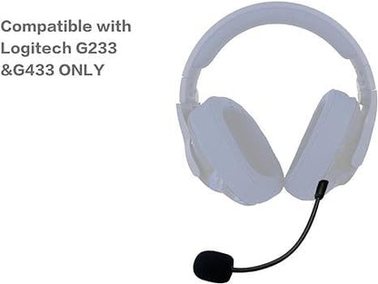 Replacement Microphone ONLY for Logitech G233 Headset Microphone Replacement, Black, 14CM Glass Fiber Metal Cable, 3.5mm Detachable Boom Mic Compatible with G233 G433 GPRO Gaming Headsets