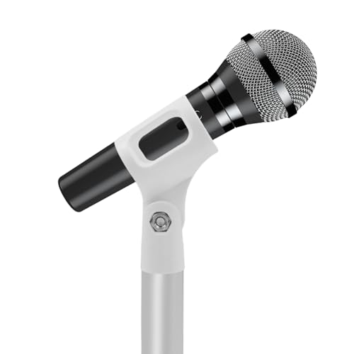 4 Pcs Microphone Clips, Knob Adjustable 180 Degrees Mic Clip Holder - style: White, Square Microphone Clip