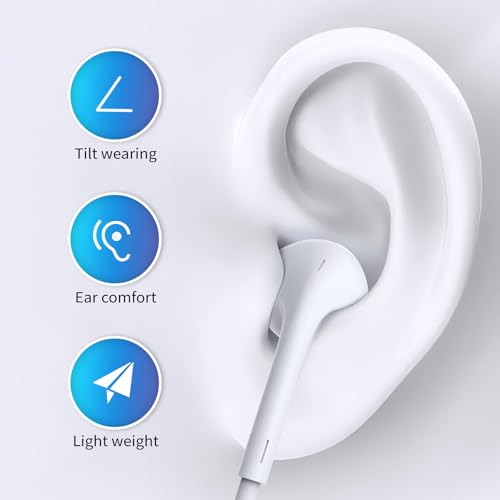 USB C Headphones, Wired Earbuds with iPhone 15/16/17 Pro Max Plus iPad Pro GalaxyS25/S24/S23/S22/S21/A56 Pixel 9/8/7