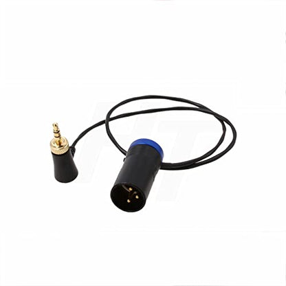 Audio Cable Locking 3.5mm XLR 3 Pin for Sennheiser G4 Sony UWP Wireless Receiver to Sony FX9 Camera Sound Devices Mixer, Low-Profile Right Angle 20" Blue