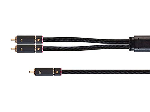 Monoprice - 138075 RCA to 2 RCA Pigtail Cable - 6 Feet - Black, M/Gold Plated Connectors, Double Shielded with Copper Braiding - Onix Series - size: 6 Feet, style: RCA to 2x RCA