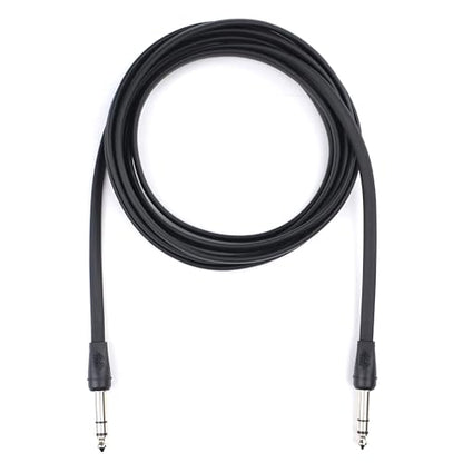Flat Low Profile Stereo Guitar Patch Cable 6.5ft for Effects Pedals, 1/4 inch TRS Slim Straight Plugs, Black - color: Black, size: 6.5ft TRS(Straight to Straight)