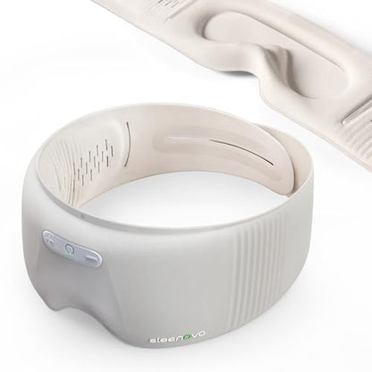 Sleenova SoundMask - Sleep Mask with Built-in Tuned Sleep Audio, Side Sleeper Optimized, Phone-Free Sleep & Nap, Bluetooth Modes, Cloud Grey - color: Cloud Grey