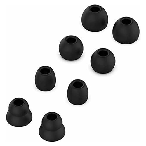 Replacement Eartips Silicone Earbuds Buds Set Compatible with Beats Powerbeats Pro Wireless Earphones, Replacement Ear Tips for Beats Flex Earbuds Replacement Tips (Black 8pcs) - color: Black