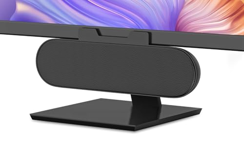 LXTNFU Computer Speakers for Desktop Monitor,Single Speakers for Desktop PC,Laptop Speaker with Loud Sound,Volume Control Easily Clamps to Monitors(USB-C to USB Adapter Included) (Black) | Loud Stereo Sound,Rich Bass, Easy Clip-On for Monitor, 3-Button Vo