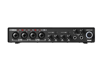 Yamaha 6-in/4-out USB-C Audio/MIDI Interface with 32-bit/192kHz Support, 4 combo and 2 Line Inputs, DSP-Powered Mixing/Effects, Steinberg Software Suite, Black URX44C - color: Black, style: URX44C