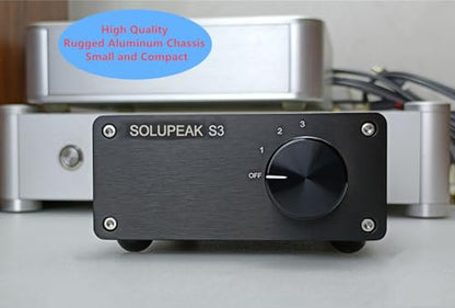 S3 3 in 1 Out RCA Audio Switch Box Passive Audio Switcher Selector | 3 way Stereo Audio Signal Source input, Bi-Direction, no need power,plug and play,Sturdy aluminum case, Solid aluminum knob - color: 3-WAY RCA Switch(3 IN 1 OUT)-Upgrade version