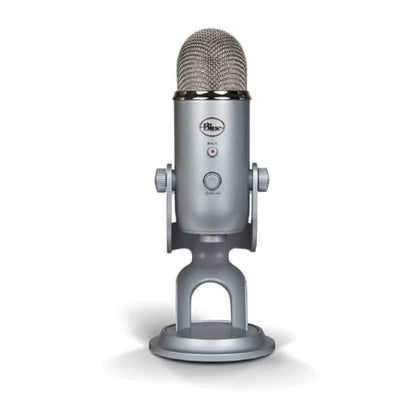 Logitech Creators Blue Yeti USB Microphone for PC, Mac, Gaming, Recording, Streaming, Podcasting, Studio and Computer Condenser Mic with Blue VO!CE Effects, 4 Pickup Patterns, Plug and Play - Silver | Mac, Gaming, Recording, Streaming, Podcasting, Studio