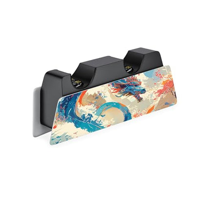 PlayVital Full Set Skin Decal for ps5 Console Disc Edition, Vinyl Sticker Decal Cover for ps5 Controller & Charging Station & Headset & Media Remote - Dragon's Elysium - color: Dragon's Elysium
