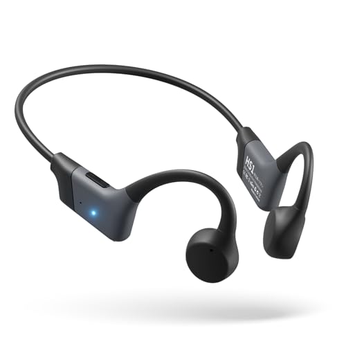 Bone Conduction Headphones, 2026 Upgrade Open-Ear Wireless Bluetooth Workout Headphones with Microphones, 8Hr Playtime, Waterproof Earphones for Sports, Running, Gym, Hiking, Cycling-Black