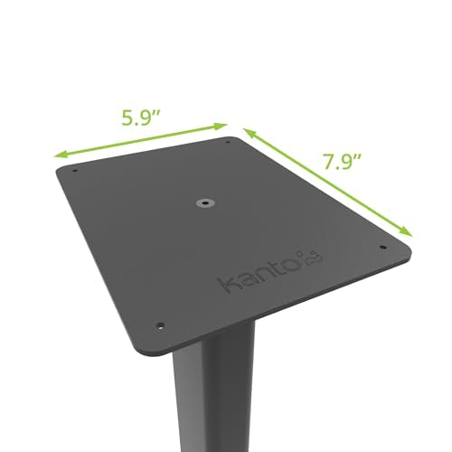 Kanto ST34 34” Universal Floor Speaker Stands for Bookshelf Speakers up to 30 lbs | Improved Sound | Hidden Cable Management | Timeless Design, | Pair | Black Steel w/Black MDF Base - size: 34 Inches- Black