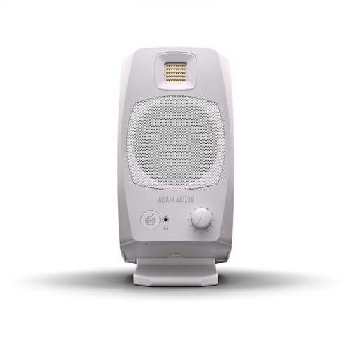ADAM Audio D3V Active Desktop Studio Monitor Speakers - White | USB-C, D-ART Tweeter, 3.5in Woofer, 240W, 45Hz-23kHz, 97dB SPL, Balanced TRS, Headphone Out - style: D3V White