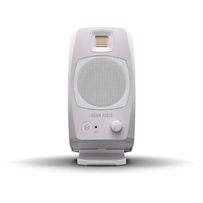 ADAM Audio D3V Active Desktop Studio Monitor Speakers - White | USB-C, D-ART Tweeter, 3.5in Woofer, 240W, 45Hz-23kHz, 97dB SPL, Balanced TRS, Headphone Out - style: D3V White