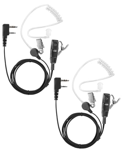 2-Pack K-Type Air Tube Headset Earpiece with Mic PTT for Global-ptt G0 G5 and Compatible with Rapid Radios Kenwood SAMCOM Two Way Walkie Talkies (K-Type) - style: K-Type