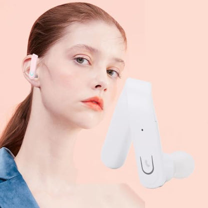 Bewinner Single Ear Bluetooth Headset, 15 to 20 Hour Playtime, IP67 Wireless Bluetooth Earpiece with HD Mic for Trucker Driver Office Travel Laptop Cell Phone (White) - color: White