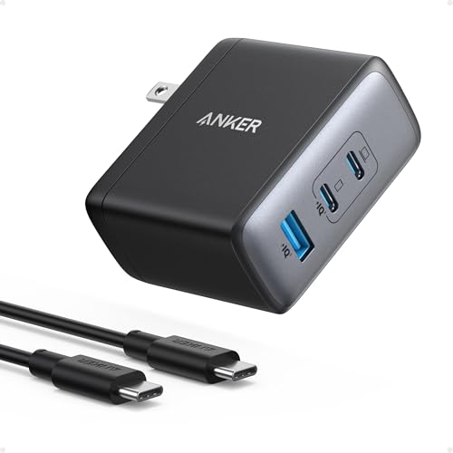 Anker Nano 100W MacBook Charger, 3-Port Fast Compact GaN USB Charger Block | With 1 Pack & 1 Cable for MacBook Pro/Air, Pixelbook, ThinkPad, Dell XPS, iPad Pro, iPhone 17 Series, Galaxy S23, and More - color: black
