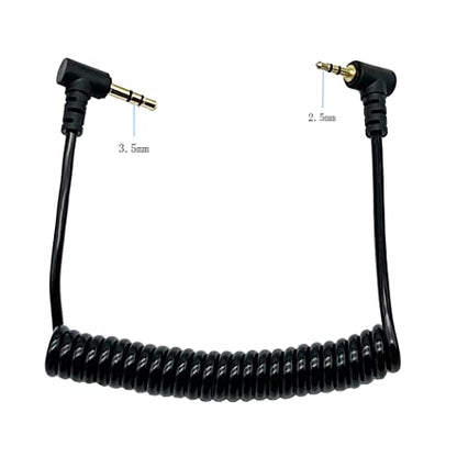 Seadream Coild 3.5mm to 2.5mm Audio Cable, 2Pack 90 Degree Double Angled 2.5mm Male to 3.5mm 1/8inch Male TRS Stereo Audio Headphone Aux Coiled Cord Cable (Coiled 2Pack)