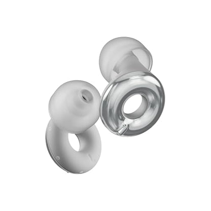 Loop Switch 2 Adjustable Ear Plugs - 3 Modes for Ultimate Control | 20-26dB SNR noise reduction. Flexible fit. For focus, travel, socializing, festivals & more - color: Silver