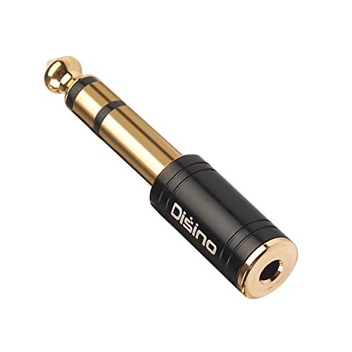 1/4" to 3.5mm Stereo Headphones Adapter, New Upgrade Gold-Plated Pure Copper Mini Jack 1/8'' Female to 1/4'' Male Jack Plug Stereo Adapter for Headphone, Amp Adapte, Black - 1 Pack - color: 635TRSM-35F-1P