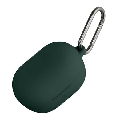 kwmobile Cover for Bose QuietComfort Earbuds Case - Silicone Cover for Earbuds Charging Case - Protective Headphone Holder with Carabiner Clip - Dark Green - color: dark green