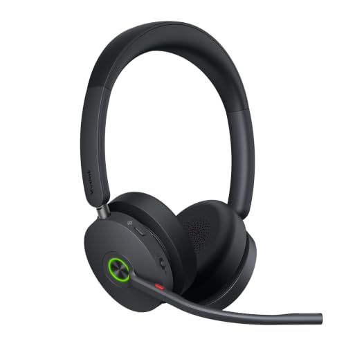 Yealink WH68 Hybrid Wireless Headset with Noise Cancelling Mic for Office | ANC Headphones,DECT and Bluetooth Dual-Connect,Teams Certified,6 Mics,492ft Range,32H Call Time,PC/Laptop/Desktop/Work/Zoom