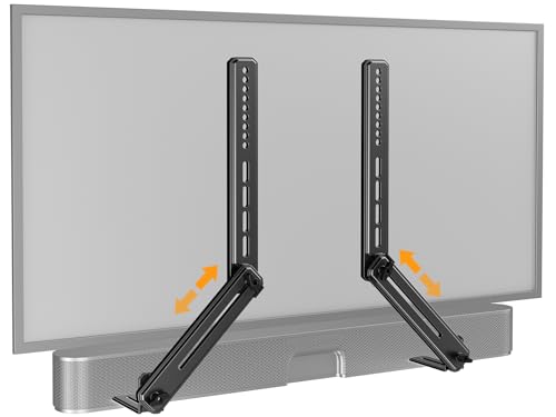 Perlegear Soundbar Mount with Adjustable Height, Sound bar Mount up to 15 lbs, Soundbar Mount Under or Above TV, Soundbar tv Mount Bracket with Detachable Long Extension Plates PGSM04B - style: Soundbar Mount PGSM04B