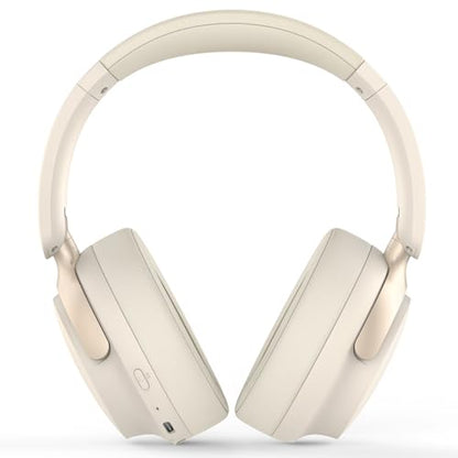 B8 Bluetooth Headphones Over Ear, 6 EQ Music Modes and 50H Playtime Deep Bass Wireless Headphones with Mic, Lightweight Folding HiFi Stereo Headset for iPad/Travel/Tablet/PC/Home Beige White - color: Beige White