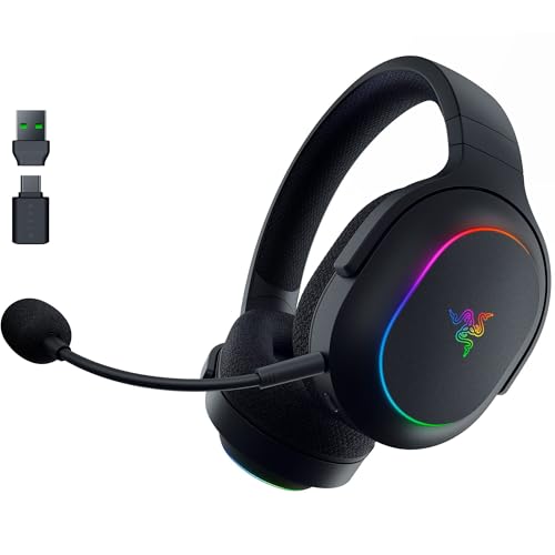 Razer Barracuda X Chroma Wireless Gaming Headset, 2.4 Ghz, Black | Bluetooth, Lightweight, Chroma RGB, 40mm Drivers, Cardioid Mic, 70 Hr Battery, for PC, Mac, PS5, Switch 2, Smartphone - color: Black