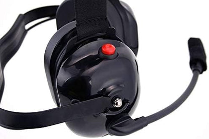 Rugged Radios H60 Dual-Radio Behind-the-Head Racing Headset | Dual PTT Controls, Dedicated Speakers, Noise-Canceling Mic & Two Universal 5-Pin Ports for Two Handheld Radios