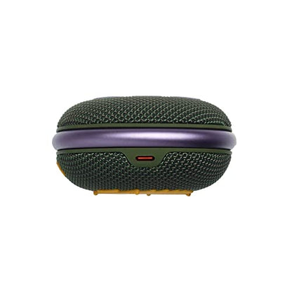 JBL Clip 4: Portable Speaker with Bluetooth, Built-in Battery, Waterproof and Dustproof Feature - Green (Renewed) - color: Green
