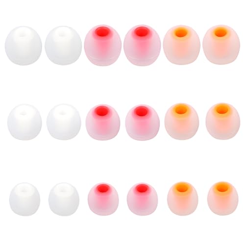Silicone Replacement Earbud Tips Earbud Covers Fit Most in-Ear Earbuds(Inner Hole 3.8mm -5.1mm) Headphone Ear Tips Ear Bud Rubber Tips 9 Pairs S M L - color: multicolour/10