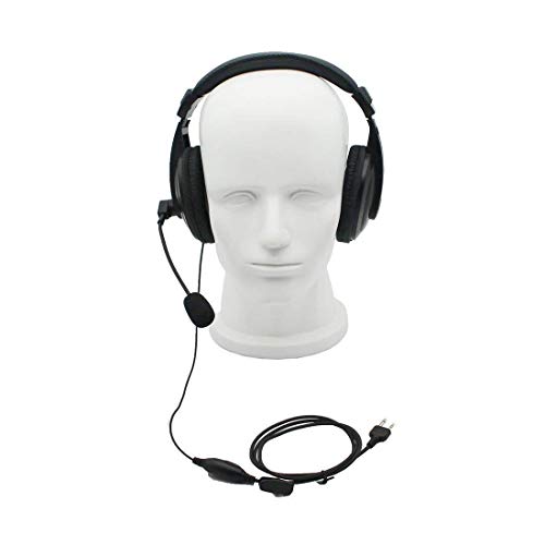 Two Way Radio Overhead Headsets Headphones with Boom Mic is Compatible with Midland GMRS FRS GXT LXT GXT1000VP4 GXT1050VP4 LXT500VP3 LXT600VP3 LXT118 LXT380 2-pin