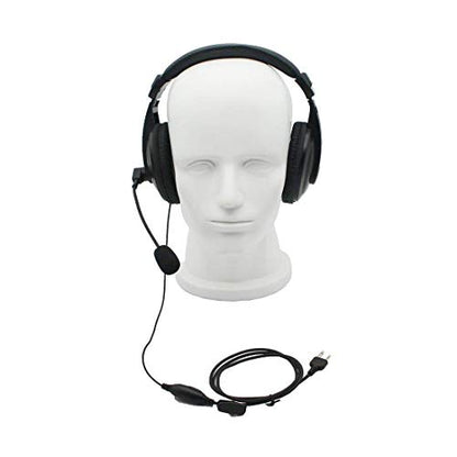 Two Way Radio Overhead Headsets Headphones with Boom Mic is Compatible with Midland GMRS FRS GXT LXT GXT1000VP4 GXT1050VP4 LXT500VP3 LXT600VP3 LXT118 LXT380 2-pin