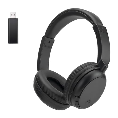 Bluetooth 5.3 TV Headphones, On-Ear Wireless Bluetooth Headset with USB Transmitter, Retractable Headband Ultra Lightweight Over-Ear Headset for Adults, Teens and Seniors